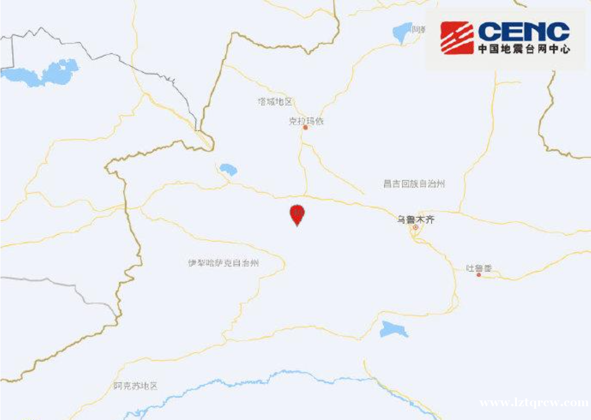 新疆塔城地区乌苏市发生3.3级地震，震源深度23千米